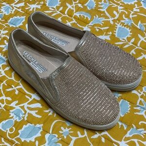 Skechers Street Women's Gold and Beaded Slip Ons